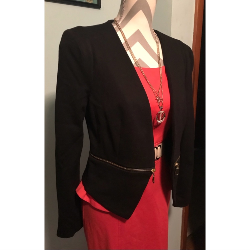 Philosophy size Small Black Blazer gold zippers